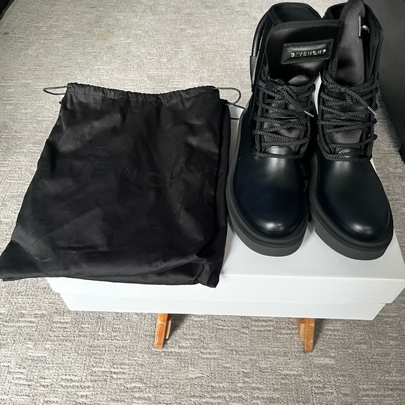 Givenchy Shoes - Givenchy Black Leather Combat Boots